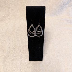 Silpada Silver Tri-Textured Teardrop Earrings